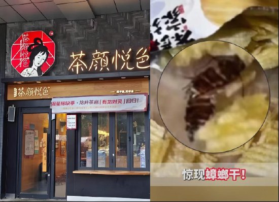 “吃出蟑螂，要寄回才能赔付” 茶颜悦色被曝薯片有异物，官方称已经和解，网友惊呼：品控要靠嘴筛